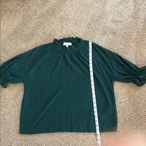 Madewell Teal Ruffle Trim Blouse